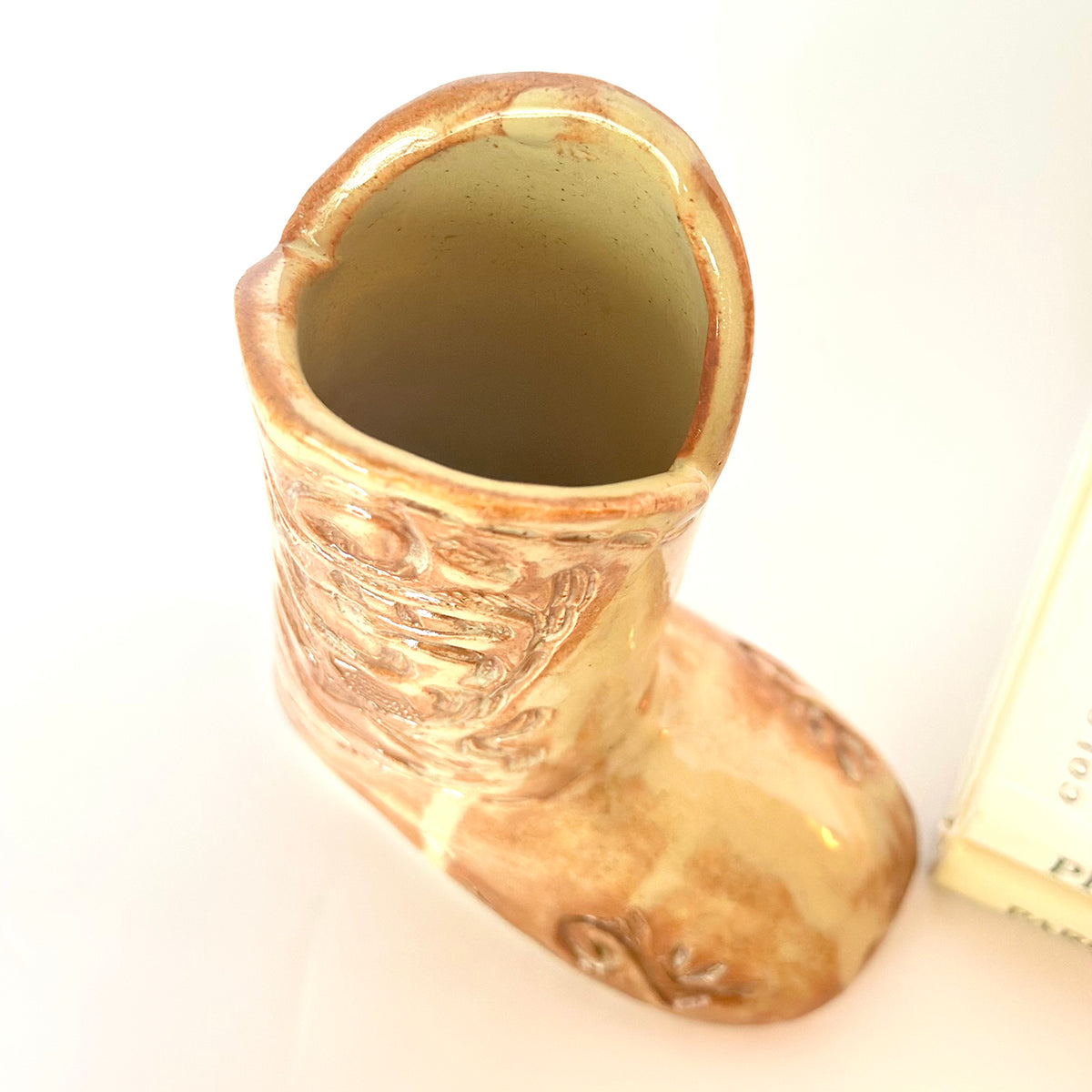 Cowboy Boot Vase Carved